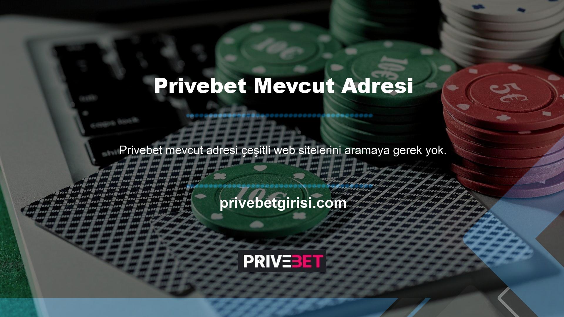 Privebet mevcut adresi, Privebet sitesinin çökmesi durumunda yeni bir adres sağlar